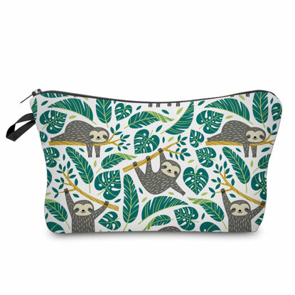 Picture of LOOMILOO Cosmetic Bag for Women, Adorable Roomy Makeup Bags Travel Water Resistant Toiletry Bag Accessories Organizer Sloth (Sloth 51476)