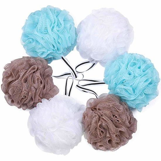 Picture of Bath Loofah Shower Sponge Pouf Body Scrubber Exfoliator Scrubber Ball (Set of 6)