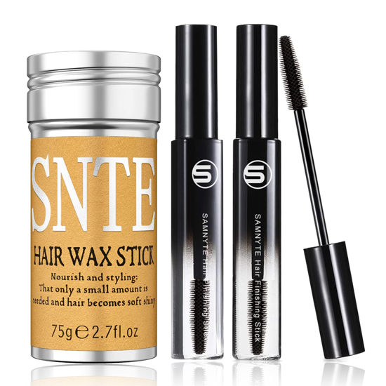 Picture of Samnyte Hair Wax Stick for Flyaways, Fly Away Hair Tamer Stick for Baby Hair, Hair Finishing Stick Works in 3 Seconds, Hair Wax Stick for Long-Lasting Fixed Hair Styling, Wax Stick for Hair