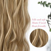 Picture of REECHO 20" 1-pack 3/4 Full Head Curly Wave Clips in on Synthetic Hair Extensions HE008 Hair pieces for Women 5 Clips 4.5 Oz Per Piece - Medium Blonde with Blonde Highlights