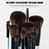 Picture of Jessup Makeup Brush Set 6pcs Double Sided Makeup Brushes Foundation Contour Blush Highlight Blending Eyebrow Brush Eyeshadow Brush, Vegan Fiber Make up Brush Bright Cyan T501