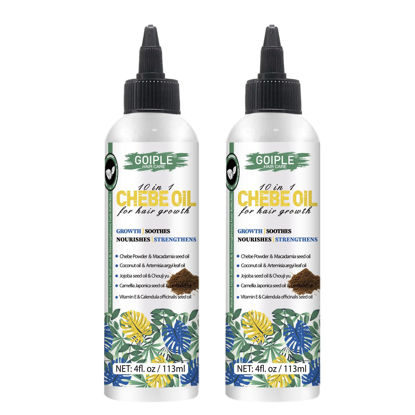 Picture of Natural 10 in 1 Chebe Oil Moisturizer for Scalp, African Chebe Powder for Hair Growth Stronger, Thicker, Longer for All Hair Types(2pcs)