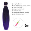 Picture of Liang Dian Braiding Hair Pre-stretched Braiding Hair 12 Inch 8 Packs Ombre Purple Hot Water Setting Synthetic Hair Crochet Braiding Hair Extension(12 Inch,1B/Purple)