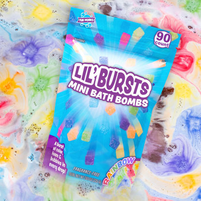 Picture of Tub Works® Lil' Bursts™ Mini Bath Bombs for Kids, 90 Count, Rainbow | Nontoxic | Tiny Kids Bath Bombs with A Burst of Color, Foam & Bubbles | Customize Kids Bath with 7 Fun Bath Colors | Make Bath Art