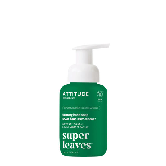 Picture of ATTITUDE Foaming Hand Soap, EWG Verified, Plant and Mineral-Based Ingredients, Vegan and Cruelty-free Personal Care Products, Green Apple & Basil, 10 Fl Oz