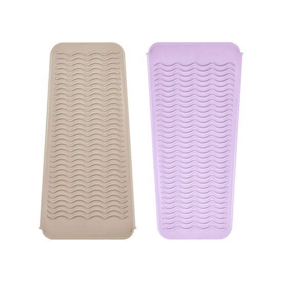 Picture of EIOKIT Silicone Heat Resistant Travel Mat Pouch for Hair Straightener, Crimping Iron, Curling Wand, Flat Iron, and Styling Tools