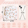 Picture of UIXIZQ Waterproof Mini Floral Makeup Bag Pouch for Purse,Nylon Flower Cosmetic Travel Bag Small Preppy Toiletry Organizers Bag for Women Girl,Cute Zipper Pouch Coin Purse for Work(Mini White-Flowers)