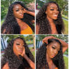 Picture of bangjazz Lace Front Wigs Human Hair Water Wave Wig 180% Density Brazilian Virgin Hair Pre Plucked with Baby Hair Wigs for Black Women Deep Water Wig 16 Inch Natural Color (16 Inch,Water Wave Wigs)