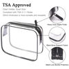 Picture of Lermende 3pcs TSA Approved Toiletry Bag with Zipper Travel Luggage Pouch Carry On Clear Airport Airline Compliant Bag Travel Cosmetic Makeup Bags for Men Women - Blk-N-S