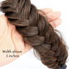 Picture of DIGUAN Wide Messy Braided Headband With Teeth Synthetic Hair Plaited Headband High Elasticity Braids Chunky Fishtail Braided Hair Band Hairpiece for Girls Women Beauty Accessory (Auburn)