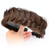 Picture of DIGUAN Wide Messy Braided Headband With Teeth Synthetic Hair Plaited Headband High Elasticity Braids Chunky Fishtail Braided Hair Band Hairpiece for Girls Women Beauty Accessory (Auburn)