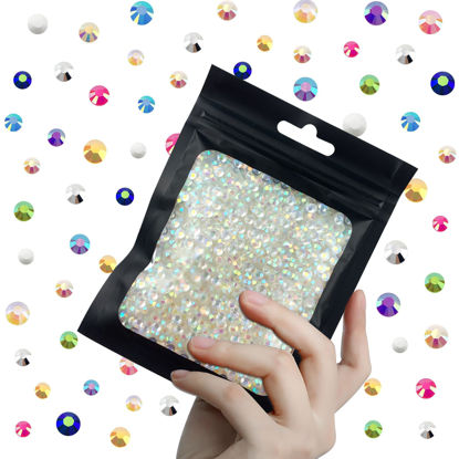 Picture of CLRDIVA 3000pcs 4mm Transparent AB Flatback Resin Rhinestones Bulk Jelly Gems Flat Back Crystals Non Hotfix Wholesale Stones Diamonds for Crafts Tumblers Face Eye Makeup Nails Bling DIY Decoration
