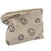 Picture of Cosmetic Bags for Women - Corduroy Cosmetic Bag Aesthetic Women Handbags Purses Smile Dots Makeup Organizer Storage Makeup Bag Girls Case Bags (Beige)