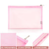 Picture of EASYFUN Mesh Pouch, Make up Bag with Zipper Cosmetic Organizer Pouch for Daily or Travel to Keep Small Items, 4 PCS Pink