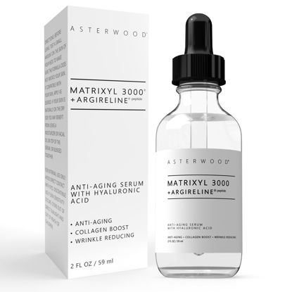 Picture of Asterwood Matrixyl 3000 + Argireline Serum with Hyaluronic Acid - Anti-Aging, Wrinkle Reducing, Collagen Boosting - Fragrance-Free - 2 Fl Oz