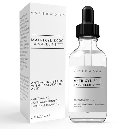 Picture of Asterwood Matrixyl 3000 + Argireline Serum with Hyaluronic Acid - Anti-Aging, Wrinkle Reducing, Collagen Boosting - Fragrance-Free - 2 Fl Oz