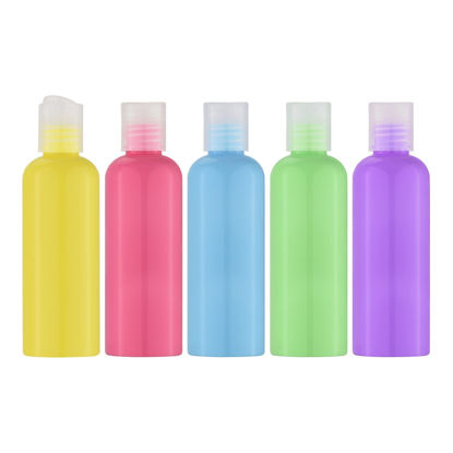 Picture of owlyee 3.4 oz Travel Bottles for Toiletries, Empty Travel Size Containers Tsa Approved, 5PCS Small Plastic Shampoo Bottles with Labels (100ml)