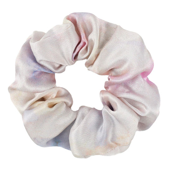Picture of LILYSILK Silk Charmeuse Scrunchy -Ponytail Holder -Scrunchies For Hair - Silk Scrunchies For Women Soft Hair Care (Pink-Purple Watercolor)