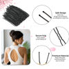 Picture of U Shaped Hair Pins, 100PCS 2.4inch Bun Hair Pins for Women Kids Girls Hairdressing Salon with Storage Box, for All Hair Types - Black