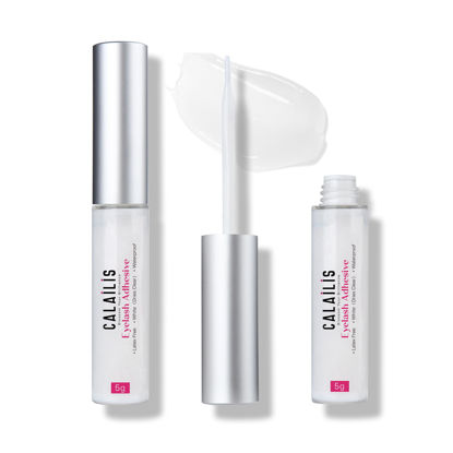 Picture of CALAILIA Eyelash Glue Clear Lash Glue for Strip Lashes Super Strong Hold Eyelash Adhesive Waterproof Long Lasting Latex Free False Eyelash Glue for Sensitive Eyes