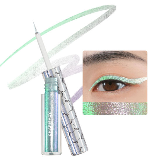 Picture of CHARMACY Chameleon Liquid Eyeliner, Liquid Glitter Eyeliner, Highly Pigmented, Metallic MultiColor Shifting waterproof Eyeliner, Ultra-Fine Tip, Longwearing, Smudge-proof (#307)