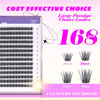 Picture of GAQQI Lash Clusters, GQ19 Individual Lashes 168pcs C Curl, DIY Lash Extension 12mm Length Only False Eyelash Clusters, Natural & Wispy Lash Wisps (GQ19,C Curl,12mm)