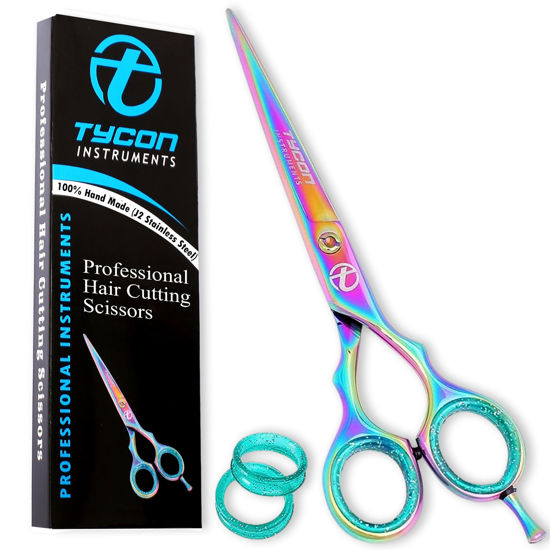 Picture of Tycon Hair Cutting Scissors Professional 6" - Japanese Stainless Steel, 2.7" Razor Edge Blade Barber Scissors - Ergonomic design - Precision Hair Scissors for Smooth Cutting - Salon & Personal Use