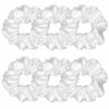 Picture of 6 Pcs Satin Silk Scrunchies - Soft Hair Ties, Fashion Hair Bands, Bows, Elastic Bracelets, Ponytail Holders Hair Accessories for Women and Girls (4.5 Inch, Pure White)