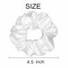 Picture of 6 Pcs Satin Silk Scrunchies - Soft Hair Ties, Fashion Hair Bands, Bows, Elastic Bracelets, Ponytail Holders Hair Accessories for Women and Girls (4.5 Inch, Pure White)