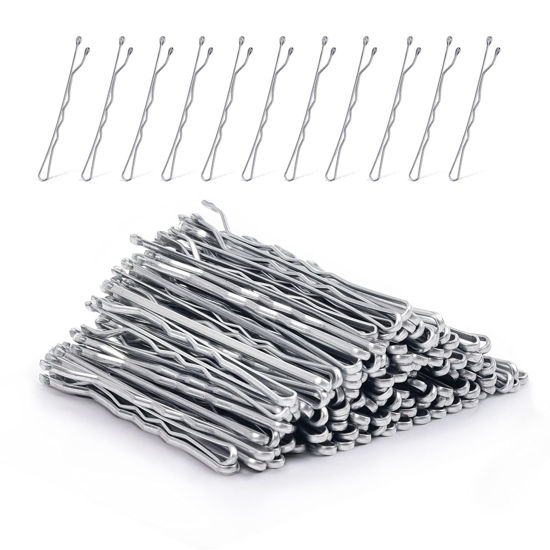 Picture of MORGLES Silver Bobby Pins for Gray Hair 120PCS 2Inches Hair Pins for Women with Box