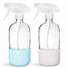 Picture of SAVVY PLANET - Glass Spray Bottles for Cleaning, Silicone Sleeve Bottom for Protection, Reusable Glass Spray Bottles 16 Oz With Adjustable Nozzle Settings (2 Pack)