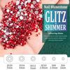 Picture of 3440PCS 6 Sizes Red Glass Crystal Kit with Pickup Pen + Tweezer Tools for Iridescent Shine Nail Art Manicure Makeup DIY Deco Flatback Round Bead Rhinestone Gem Jewelry Diamond