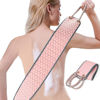 Picture of dodiff Exfoliating Back Scrubber for Shower, 38 Inches Back Washer with Handles, Exfoliating Washcloth Body Exfoliator Bath Tool to Scrub Your Body Deeply for Men & Women Exfoliation (Pink)