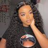 Picture of RUI MEI SI Wear and Go Glueless Wigs Human Hair Pre Plucked Pre Cut for Beginners Deep Wave Lace Front Wigs Human Hair 4x4 HD Lace Closure Deep Curly Wigs Human Hair for Women 20 Inch