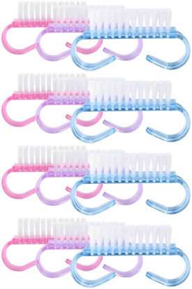 Picture of 12-Pack Handle Grip Nail Brush(assorted color), Fingernail Scrub Cleaning Brushes for Toes and Nails Cleaner, Pedicure Brushes for Men and Women