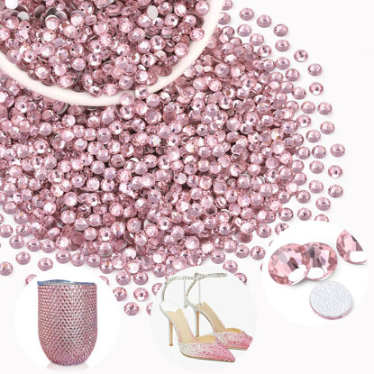 Picture of 2000PCS SS20/5mm Crystal Rhinestones (Light Pink), Bedazzling Flatback Glass Rhinestones for Crafting DIY Nail Art Makeup Decoration, Gems Diomand Charms for Tumbler Shoes Clothing Mug