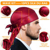 Picture of Silky Durags for Men Wave Pomade Strong Hold Easy Wash 360 Wave Training Hair Cream, Wave Butter Waves Grease for Men Promotes Layered Waves Silky Satin Durag Extra Long Tails Wave Brush Wave Cap Set