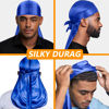 Picture of Silky Durags for Men Wave Pomade Strong Hold Easy Wash 360 Wave Training Hair Cream, Wave Butter Waves Grease for Men Promotes Layered Waves Silky Satin Durag Extra Long Tails Wave Brush Wave Cap Set