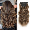 Picture of Vigorous Clip in Hair Extensions 20Inch Hair Extensions Clip Ins 6Pcs Natural Soft Synthetic Hairpieces for Women(Honey Blonde Mixed Chocolate Brown)