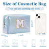 Picture of Personalized Initial Makeup Bag, Letter Zipper Cosmetic Bag for Womens, Preppy Makeup Bags, Glitter Waterproof Cute Makeup Pouch, Travel Makeup Bags for Mother's Day Birthday Gifts（Letter M)