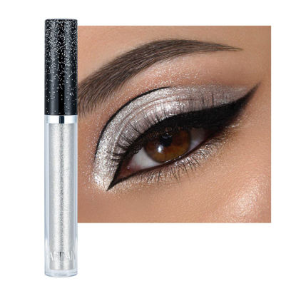 Picture of ONarisae Glitter Eyeshadow liquid Pigments Metals Gloss Sparkling Smokey Eye Looks Shimmer Silver (silver)