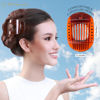 Picture of RC ROCHE ORNAMENT 6 Pcs Womens Square Strong Grip Secure Hold Inner Teeth Styling Plastic Comfortable Curve No Slip Beauty Accessory Girls Ladies Claw Clamp Clip, Large Brown