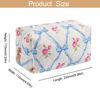 Picture of HHQQWZ Makeup Bag Travel Cosmetic Bag for Women Girls, Zipper Make Up Pouch, Floral Flowers Toiletry Organizer Makeup, Portable Storage Bag, Cosmetic Travel Cloth Bag (2 Pack (L+S)/Blue Bowknot)