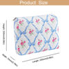 Picture of HHQQWZ Makeup Bag Travel Cosmetic Bag for Women Girls, Zipper Make Up Pouch, Floral Flowers Toiletry Organizer Makeup, Portable Storage Bag, Cosmetic Travel Cloth Bag (2 Pack (L+S)/Blue Bowknot)