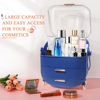 Picture of MASSY Egg Shape(Oval) Makeup Storage Box, Countertop Portable Vanity Cosmetics Organizer Preppy
