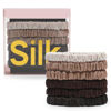 Picture of 6Pcs Silk Hair Ties Small 22 Momme 100% Pure Mulberry Silk Scrunchies for Women Girls Thin Skinny Hair Sleep Scrunchies No Damage(Color 03)