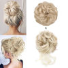 Picture of KETHBE Messy Bun Hair Piece Tousled Updo Hair Buns Extension Elastic Hair Band Hair Pieces Curly Hair Bun Scrunchie For Women (2PCS,Pale Golden Blonde Mix Blonde)