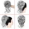 Picture of KETHBE Messy Bun Hair Piece Tousled Updo Hair Buns Extension Elastic Hair Band Hair Pieces Curly Hair Bun Scrunchie For Women (Black Mix Silver Gray)