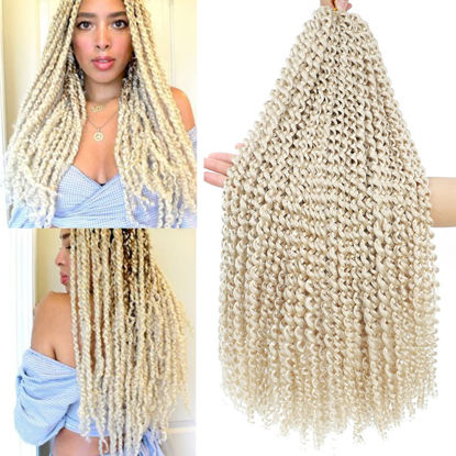 Picture of Blonde Passion Twist Hair 24 Inch 8 Packs Passion Twist Crochet Hair For Women Passion Twists Braiding Hair Long Bohemian Spring Twist Hair Crochet Braids Synthetic Hair Extension (24 Inch, 613#)
