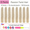 Picture of Blonde Passion Twist Hair 24 Inch 8 Packs Passion Twist Crochet Hair For Women Passion Twists Braiding Hair Long Bohemian Spring Twist Hair Crochet Braids Synthetic Hair Extension (24 Inch, 613#)